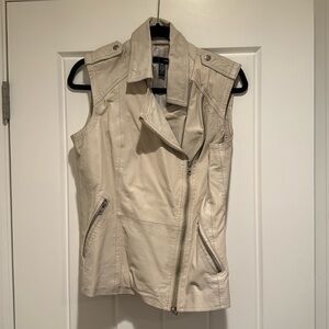 Aqua leather vest